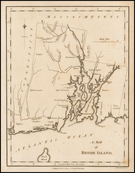 82-Rhode Island Map By John Stockdale