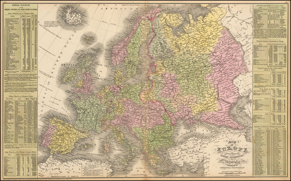 39-Europe Map By Thomas, Cowperthwait & Co.
