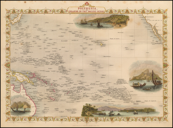 86-Pacific, Oceania, Hawaii and Other Pacific Islands Map By John Tallis