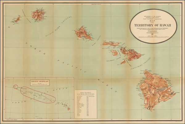 38-Hawaii and Hawaii Map By U.S. General Land Office