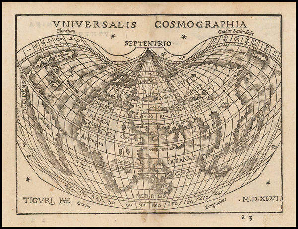 96-World and World Map By Johann Honter