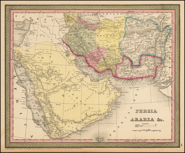 16-Central Asia & Caucasus and Middle East Map By Thomas, Cowperthwait & Co.