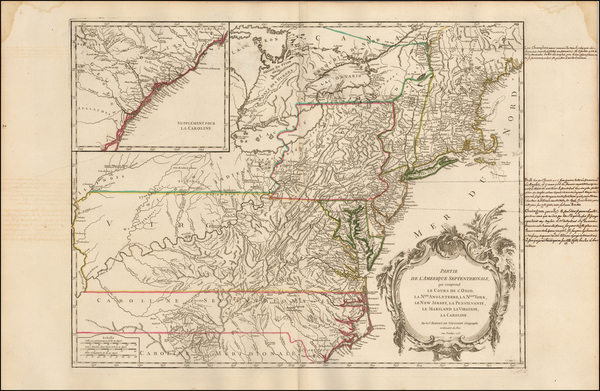 66-New England, Mid-Atlantic and Southeast Map By Didier Robert de Vaugondy