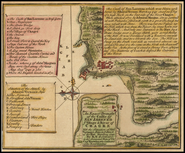 35-Central America Map By Gentleman's Magazine