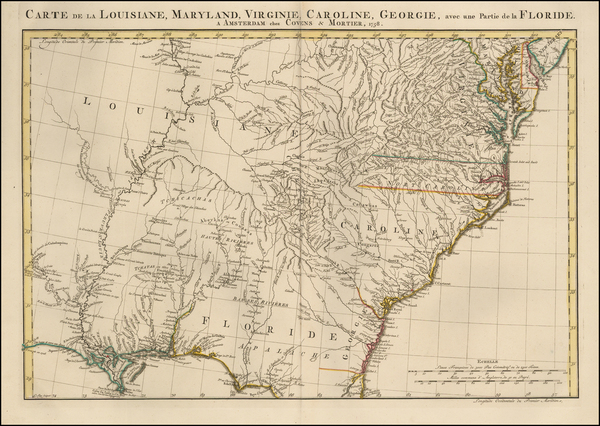 53-Mid-Atlantic, South, Southeast and Midwest Map By Johannes Covens  &  Cornelis Mortier