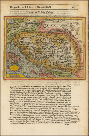 38-China, Japan and Korea Map By Jodocus Hondius / Samuel Purchas