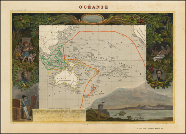 40-Australia & Oceania and Oceania Map By Victor Levasseur