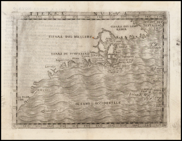 32-New England, Mid-Atlantic, Southeast and Canada Map By Giacomo Gastaldi