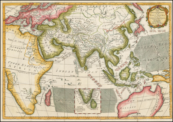 49-Indian Ocean, India, Southeast Asia and Australia Map By Thomas Kitchin