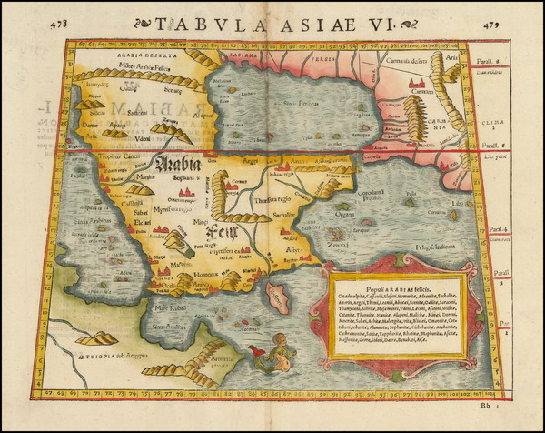 84-Middle East and Arabian Peninsula Map By Sebastian Munster