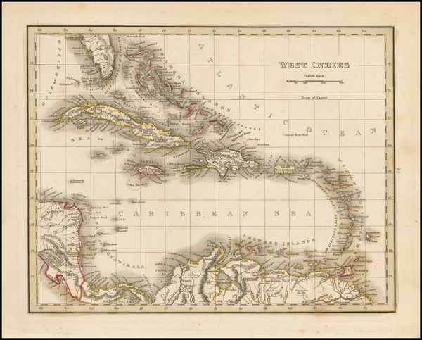 51-Caribbean Map By Thomas Gamaliel Bradford