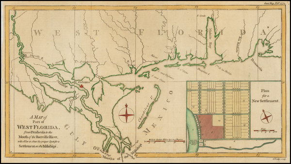 43-Florida and South Map By Gentleman's Magazine