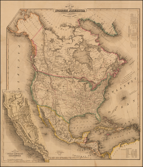 41-United States, North America and California Map By J. Calvin Smith / John Disturnell