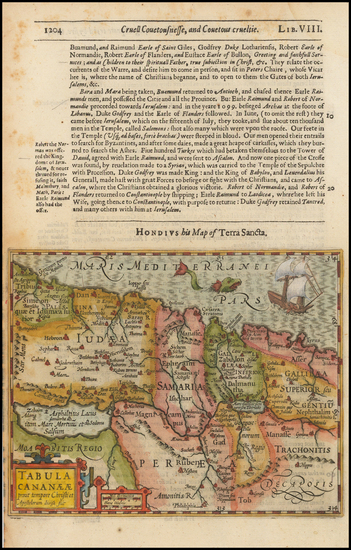 28-Middle East and Holy Land Map By Jodocus Hondius / Samuel Purchas