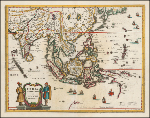 3-China, India, Southeast Asia, Philippines, Australia and Oceania Map By Matthaus Merian