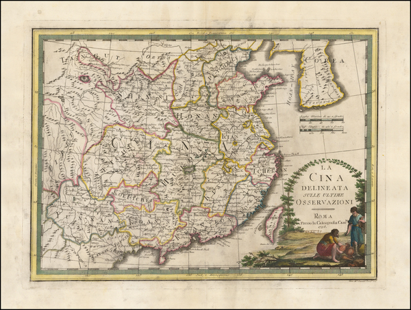 85-China and Korea Map By Giovanni Maria Cassini