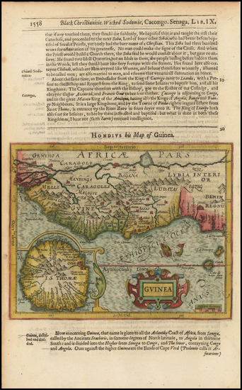 9-West Africa Map By Jodocus Hondius / Samuel Purchas