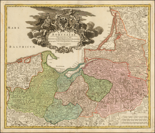 52-Poland, Baltic Countries and Germany Map By Johann Baptist Homann