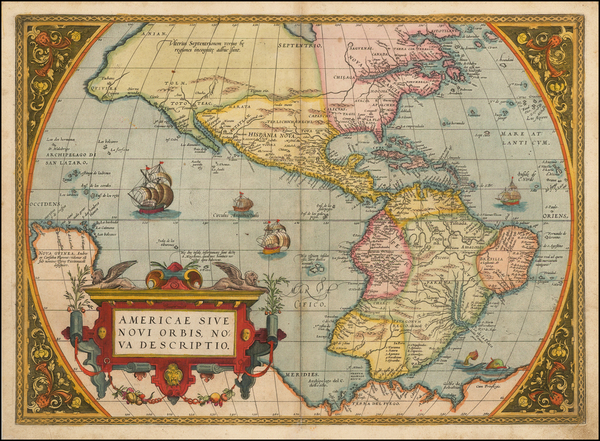 38-Western Hemisphere, South America and America Map By Abraham Ortelius