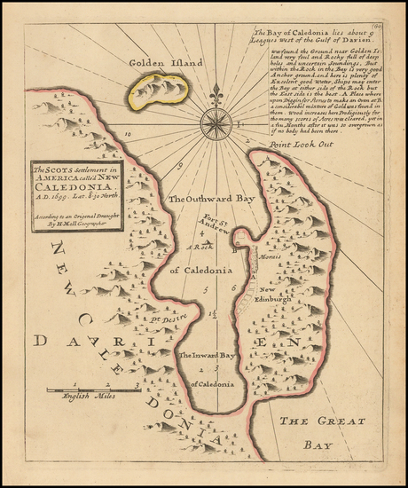 49-Central America Map By Herman Moll