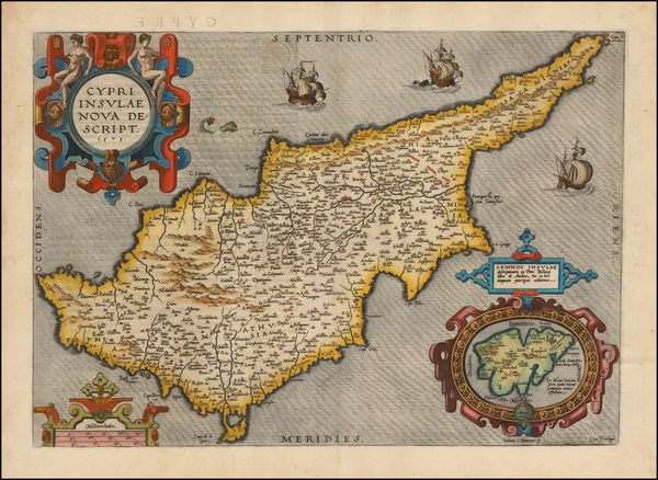 5-Mediterranean, Cyprus and Balearic Islands Map By Abraham Ortelius