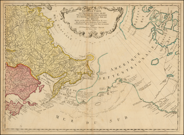 28-Polar Maps, Alaska, Pacific, Russia in Asia and Canada Map By Gerhard Friedrich Muller