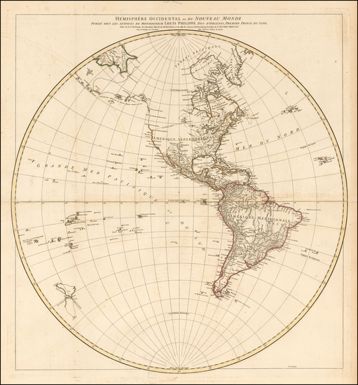 94-Western Hemisphere and New Zealand Map By Jean-Baptiste Bourguignon d'Anville