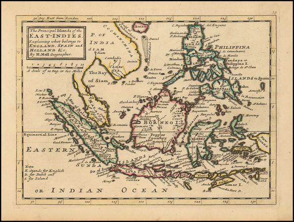 20-Southeast Asia and Philippines Map By Herman Moll