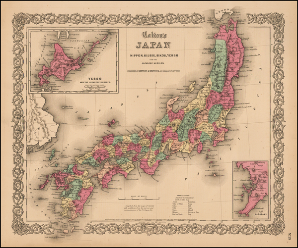 6-Japan Map By Joseph Hutchins Colton