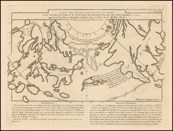 40-Polar Maps, Alaska, China, Japan and Pacific Map By Philippe Buache