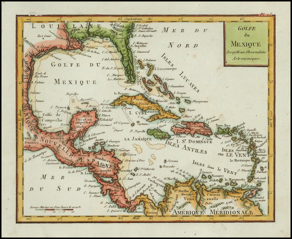 3-Florida, South, Texas, Caribbean and Central America Map By Citoyen Berthelon