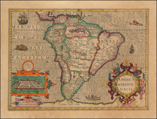 17-South America Map By Jodocus Hondius