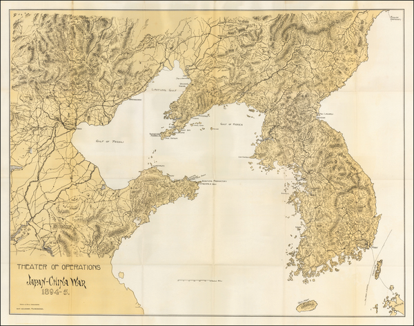 59-China and Korea Map By Office of Naval Intelligence