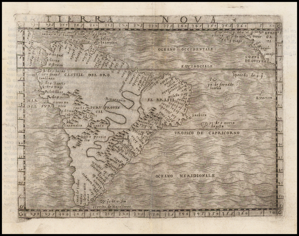 74-South America Map By Giacomo Gastaldi