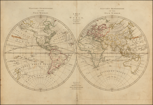 91-World and World Map By Robert Sayer