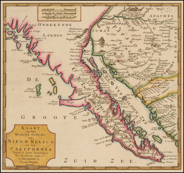 1-Mexico and Baja California Map By Isaak Tirion