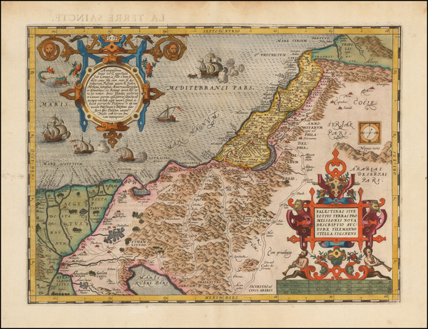 4-Holy Land Map By Abraham Ortelius