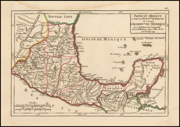 96-Central America Map By Gilles Robert de Vaugondy