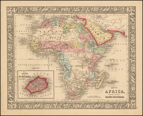 23-Africa Map By Samuel Augustus Mitchell Jr.