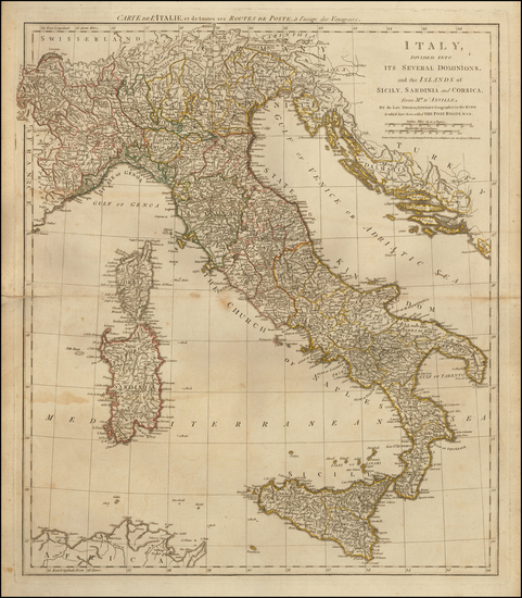 74-Italy, Mediterranean and Balearic Islands Map By Robert Sayer  &  John Bennett