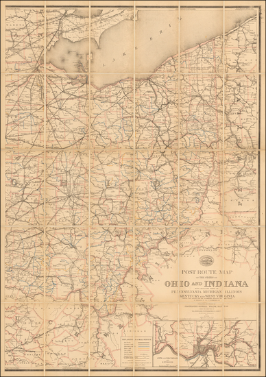 54-Midwest and Ohio Map By United States Post Office