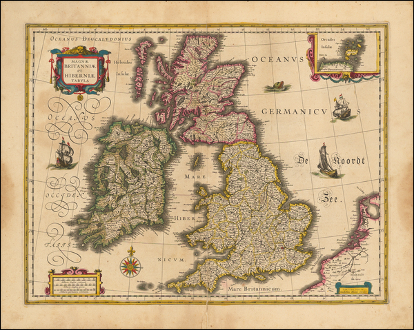 1-British Isles Map By Willem Janszoon Blaeu