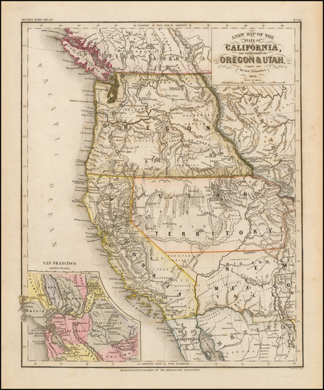 30-Southwest, Rocky Mountains and California Map By Joseph Meyer