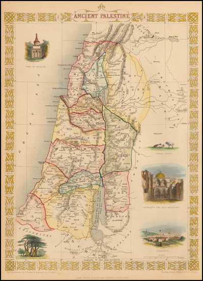 87-Holy Land Map By John Tallis