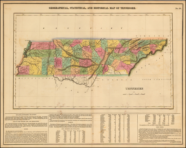 18-Tennessee Map By Henry Charles Carey  &  Isaac Lea