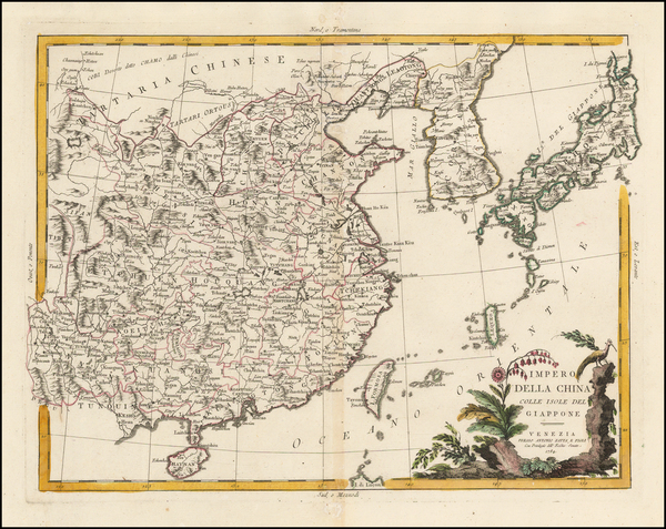 94-China, Japan and Korea Map By Antonio Zatta