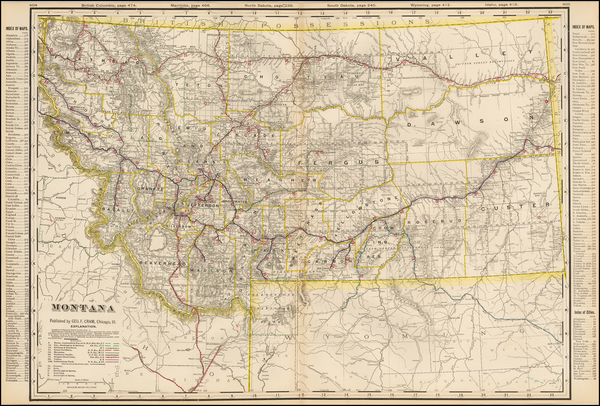 56-Plains, Rocky Mountains and Montana Map By George F. Cram