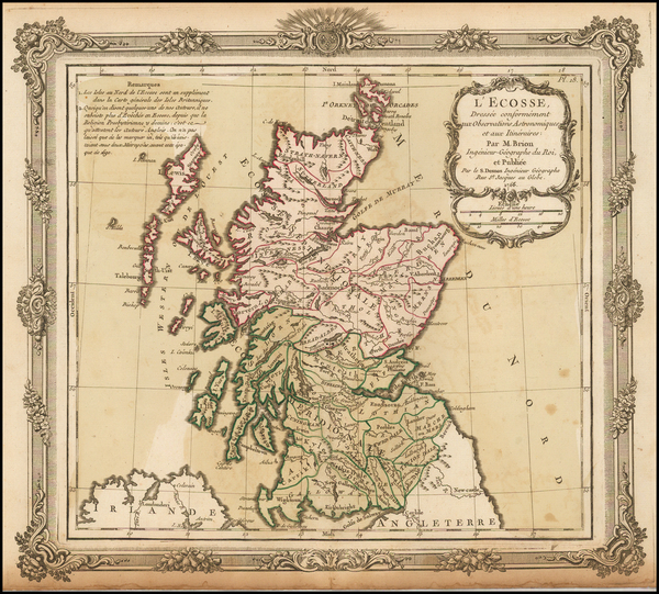 75-Scotland Map By Louis Brion de la Tour