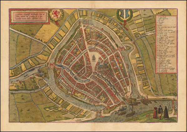 2-Netherlands Map By Georg Braun / Frans Hogenberg