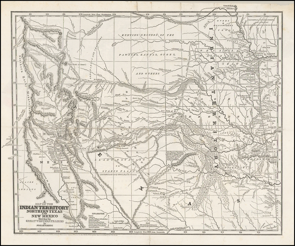 89-Texas, Plains, Southwest and Rocky Mountains Map By Josiah Gregg